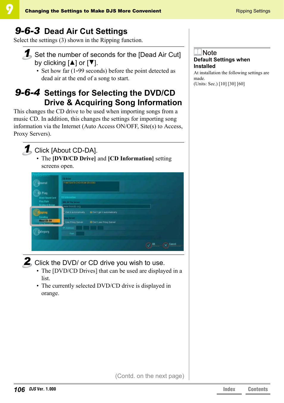 6-3 dead air cut settings, Dead air cut settings, 6-3 dead air cut settings’ p.106 | Pioneer DJS User Manual | Page 106 / 155