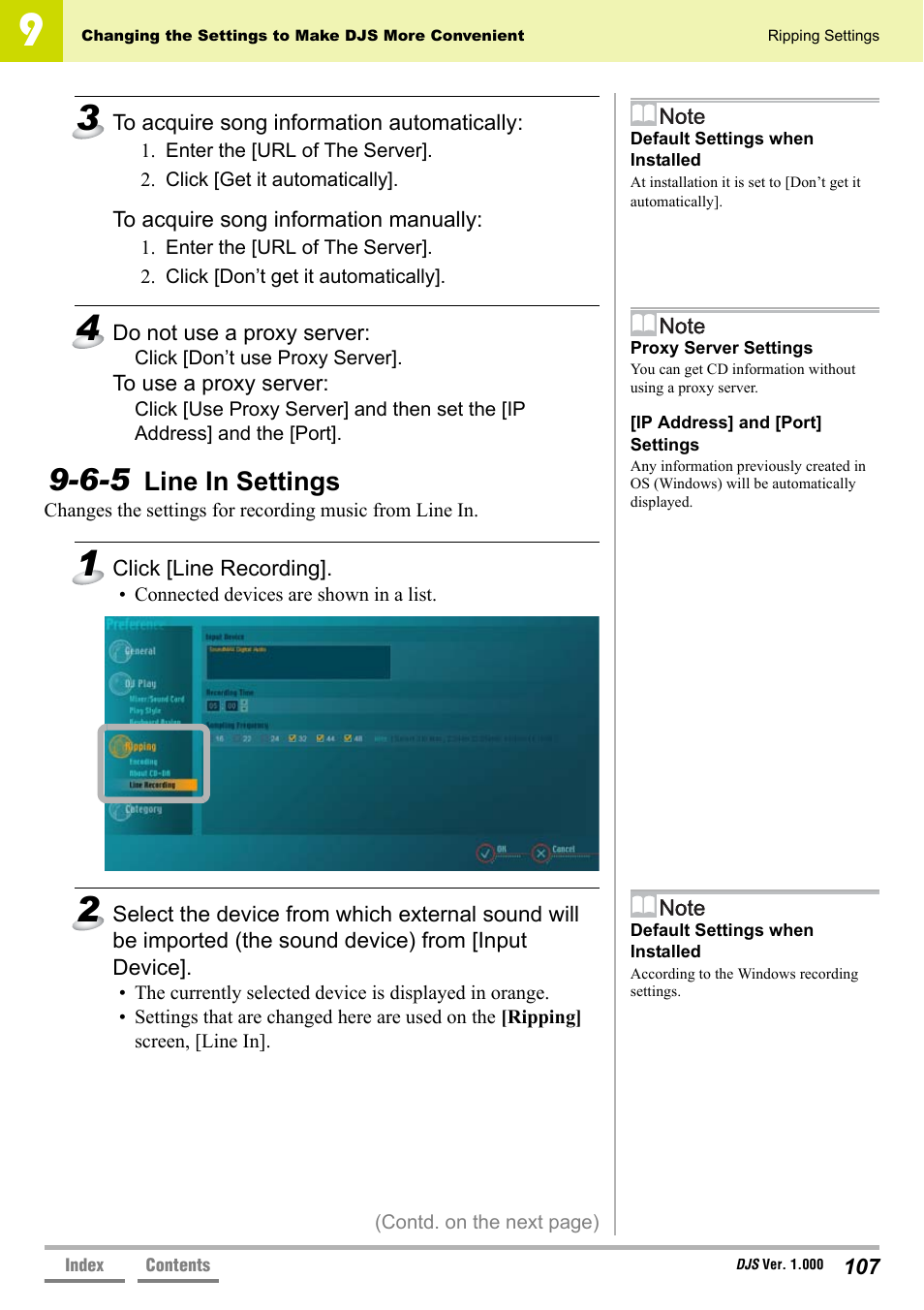 6-5 line in settings, Line in settings | Pioneer DJS User Manual | Page 107 / 155