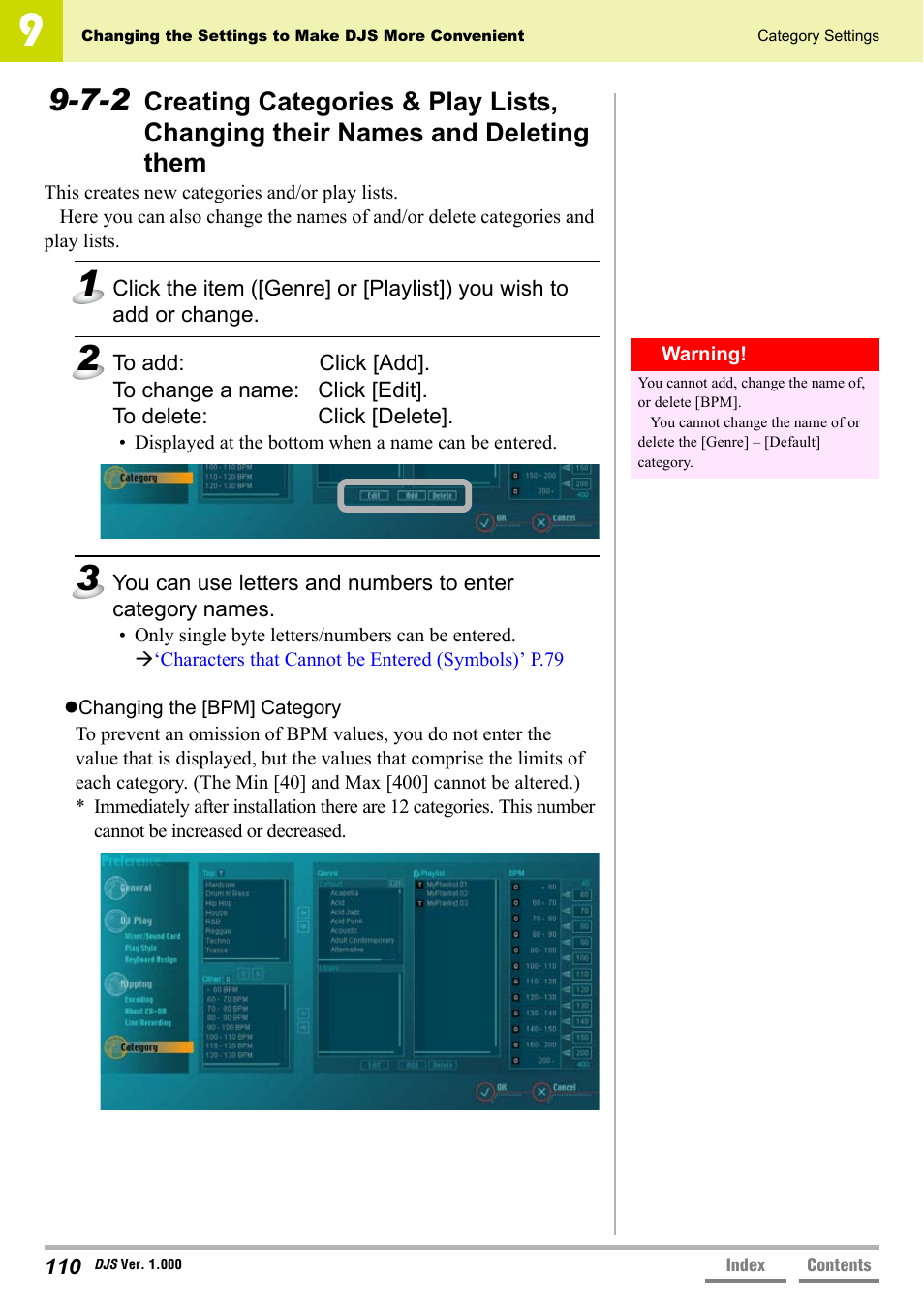 7-2 creating categories & play | Pioneer DJS User Manual | Page 110 / 155