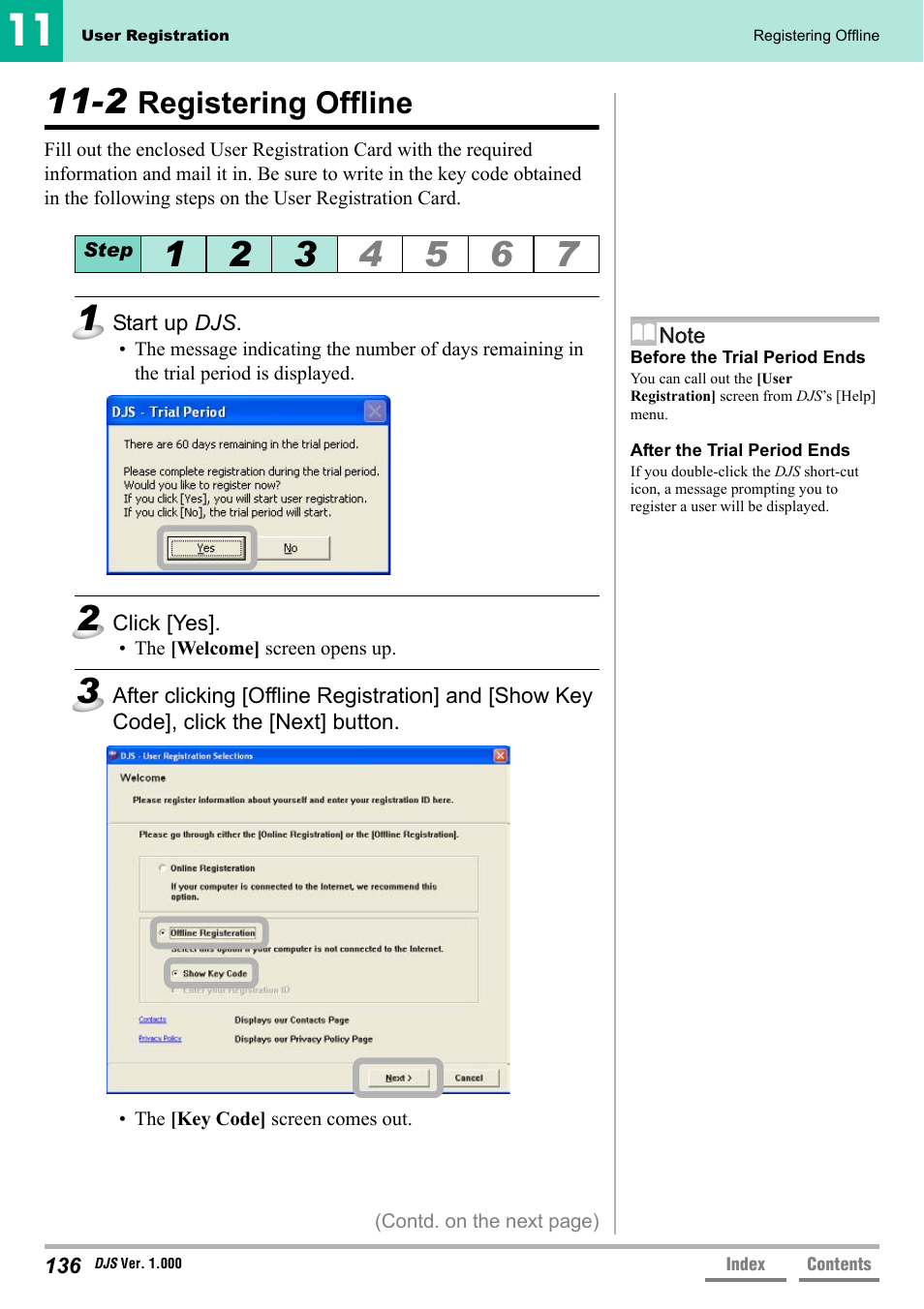 2 registering offline, Registering offline | Pioneer DJS User Manual | Page 136 / 155