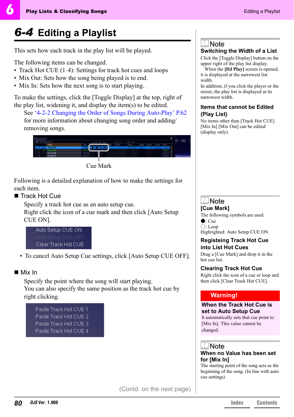 4 editing a playlist, Editing a playlist | Pioneer DJS User Manual | Page 80 / 155