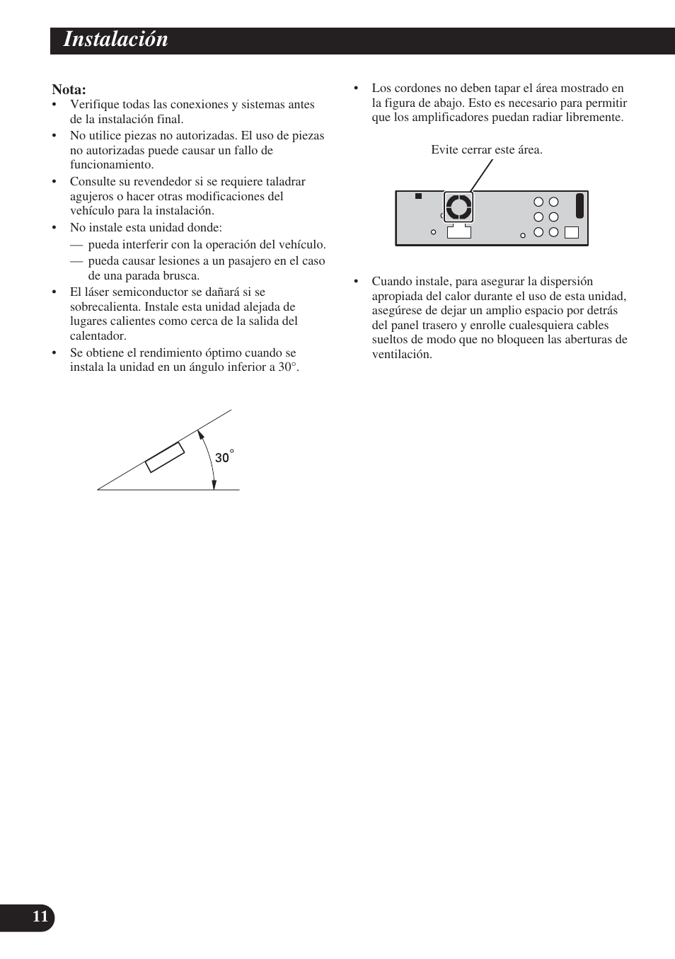 Instalación | Pioneer DVH-P5000UB User Manual | Page 26 / 85