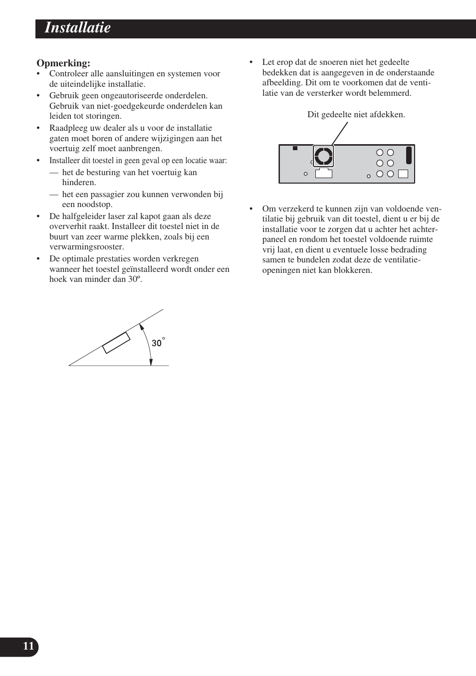 Installatie | Pioneer DVH-P5000UB User Manual | Page 82 / 85