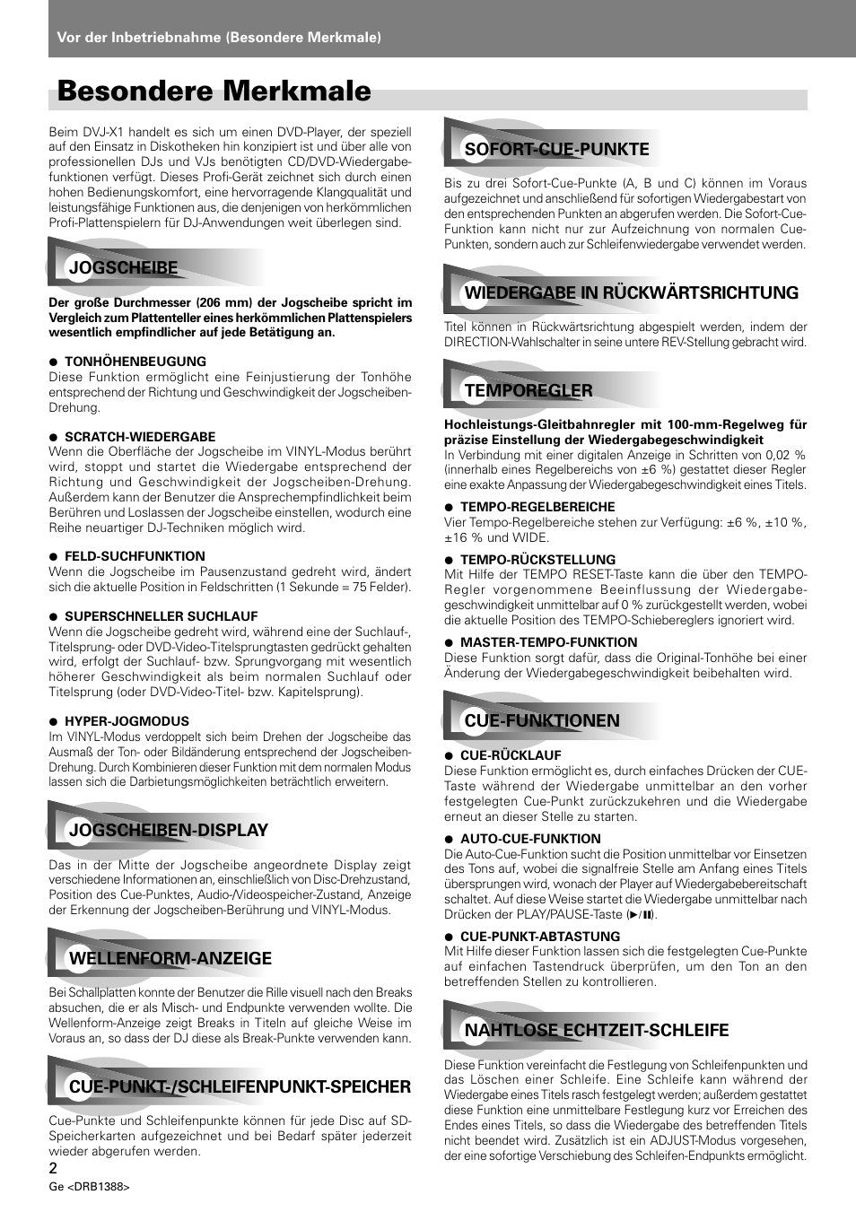 Besondere merkmale | Pioneer DVJ-X1 User Manual | Page 108 / 308