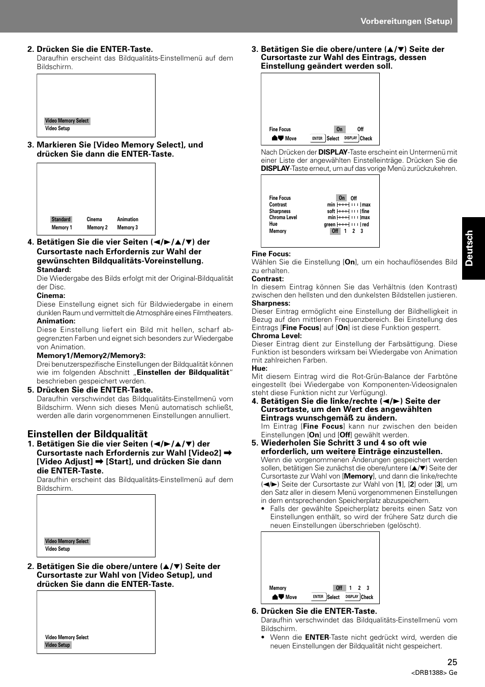 Deutsch, Einstellen der bildqualität | Pioneer DVJ-X1 User Manual | Page 131 / 308