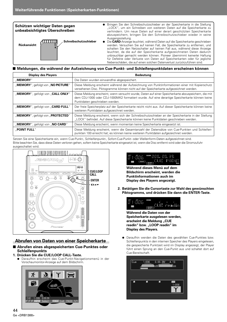 Abrufen von daten von einer speicherkarte | Pioneer DVJ-X1 User Manual | Page 150 / 308