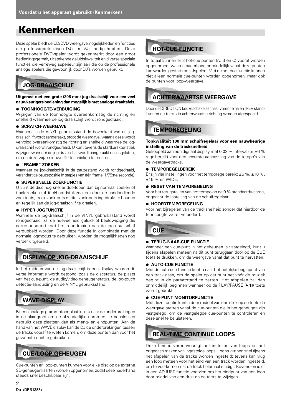 Kenmerken | Pioneer DVJ-X1 User Manual | Page 210 / 308