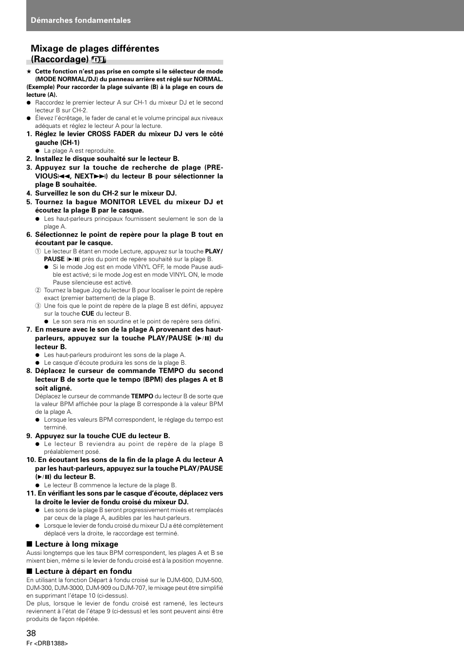 Mixage de plages différentes (raccordage) | Pioneer DVJ-X1 User Manual | Page 92 / 308