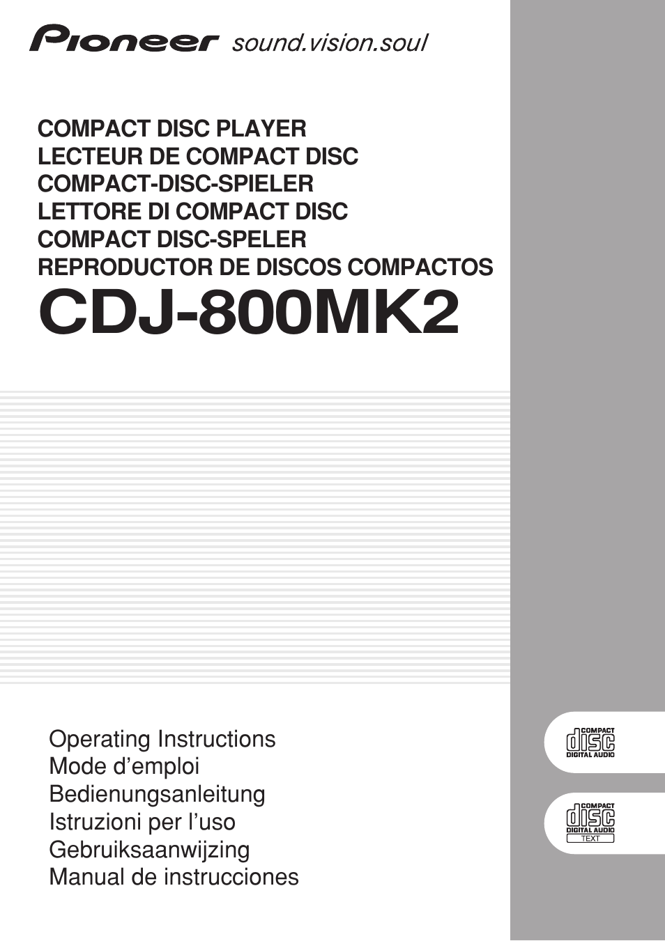 Pioneer CDJ-800 MK2 User Manual | 116 pages