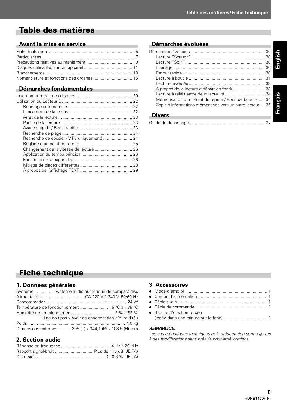 Pioneer CDJ-800 MK2 User Manual | Page 5 / 116