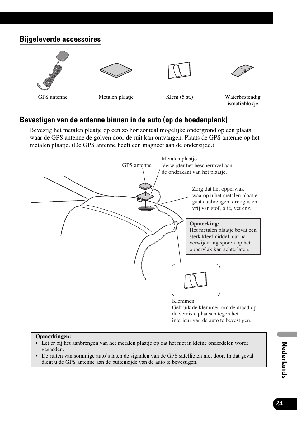 Bijgeleverde accessoires | Pioneer AVIC-HD1BT User Manual | Page 165 / 170