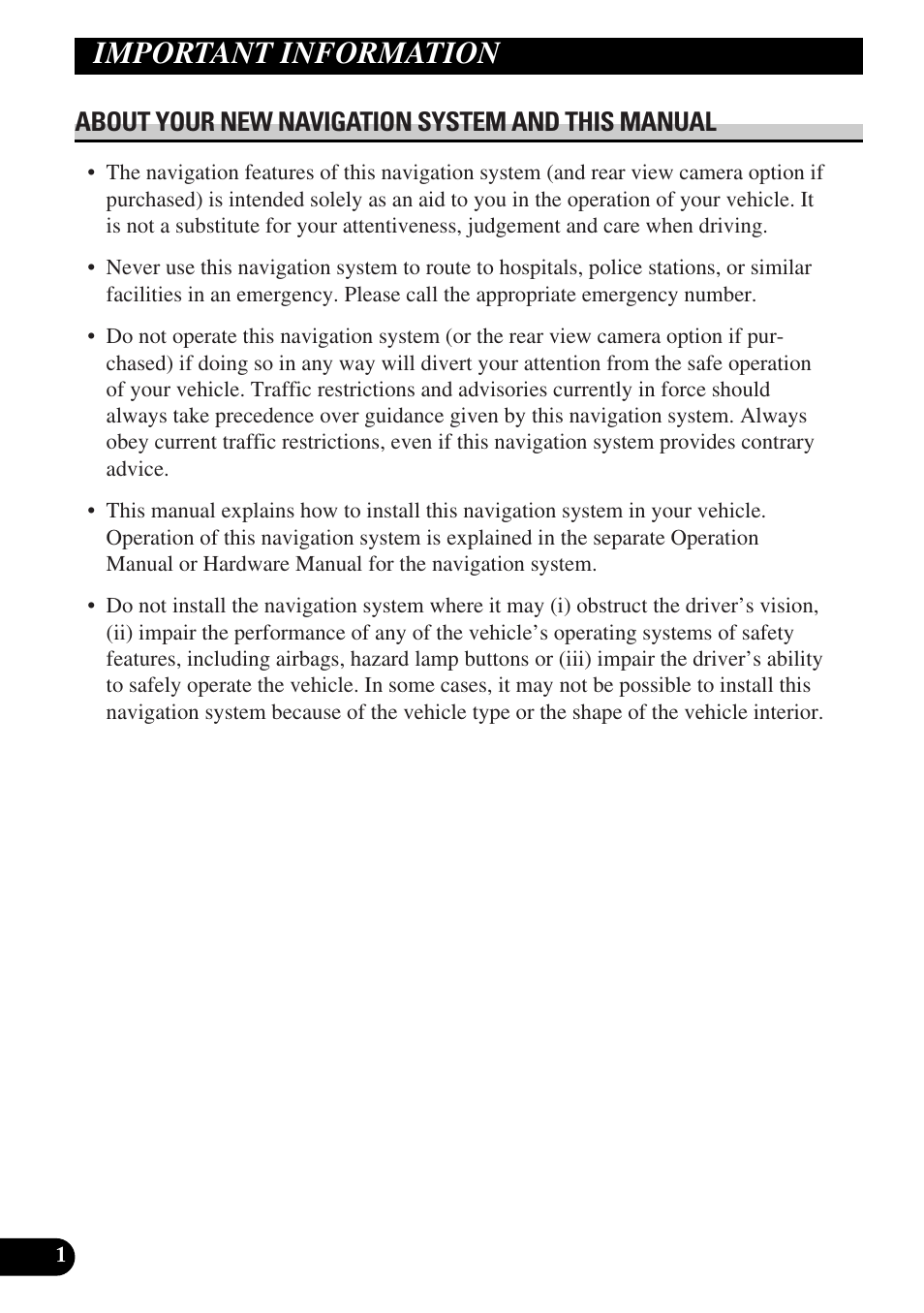 Rd4101-a_inst_001_029_uk, Important information, About your new navigation system and this manual | Pioneer AVIC-HD1BT User Manual | Page 2 / 170