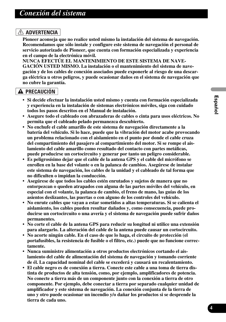 Conexión del sistema | Pioneer AVIC-HD1BT User Manual | Page 33 / 170