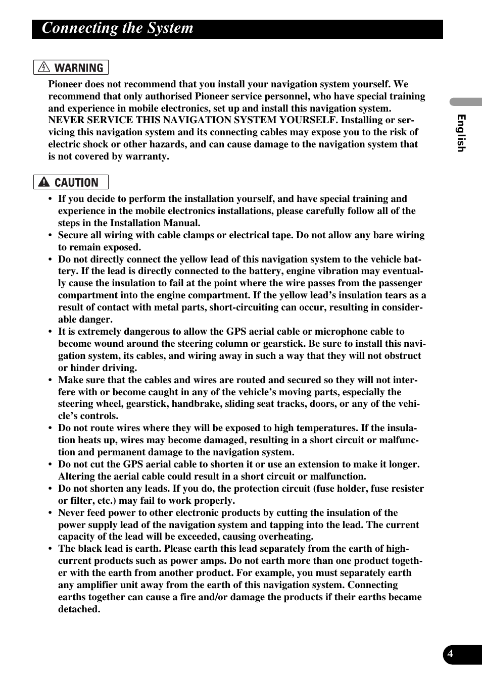 Connecting the system | Pioneer AVIC-HD1BT User Manual | Page 5 / 170