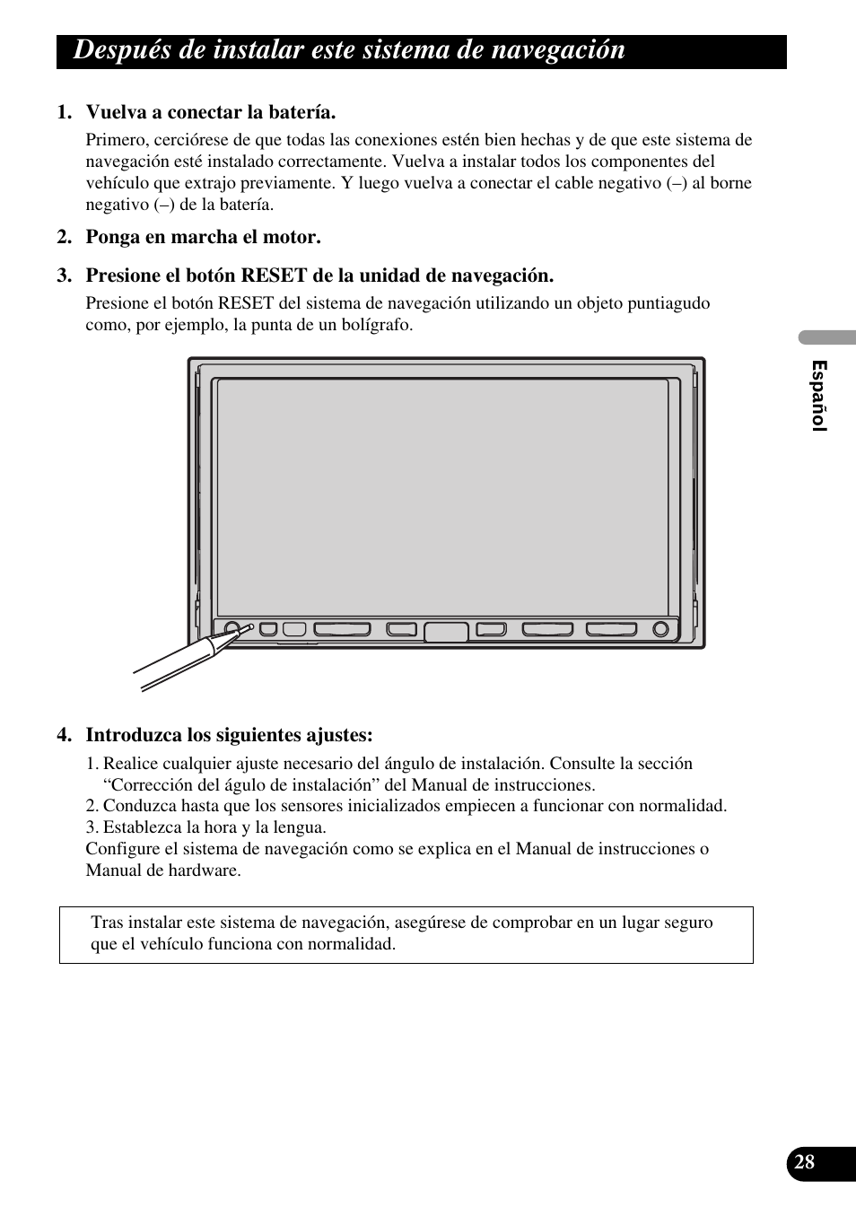 Después de instalar este sistema de, Navegación, Después de instalar este sistema de navegación | Pioneer AVIC-HD1BT User Manual | Page 57 / 170