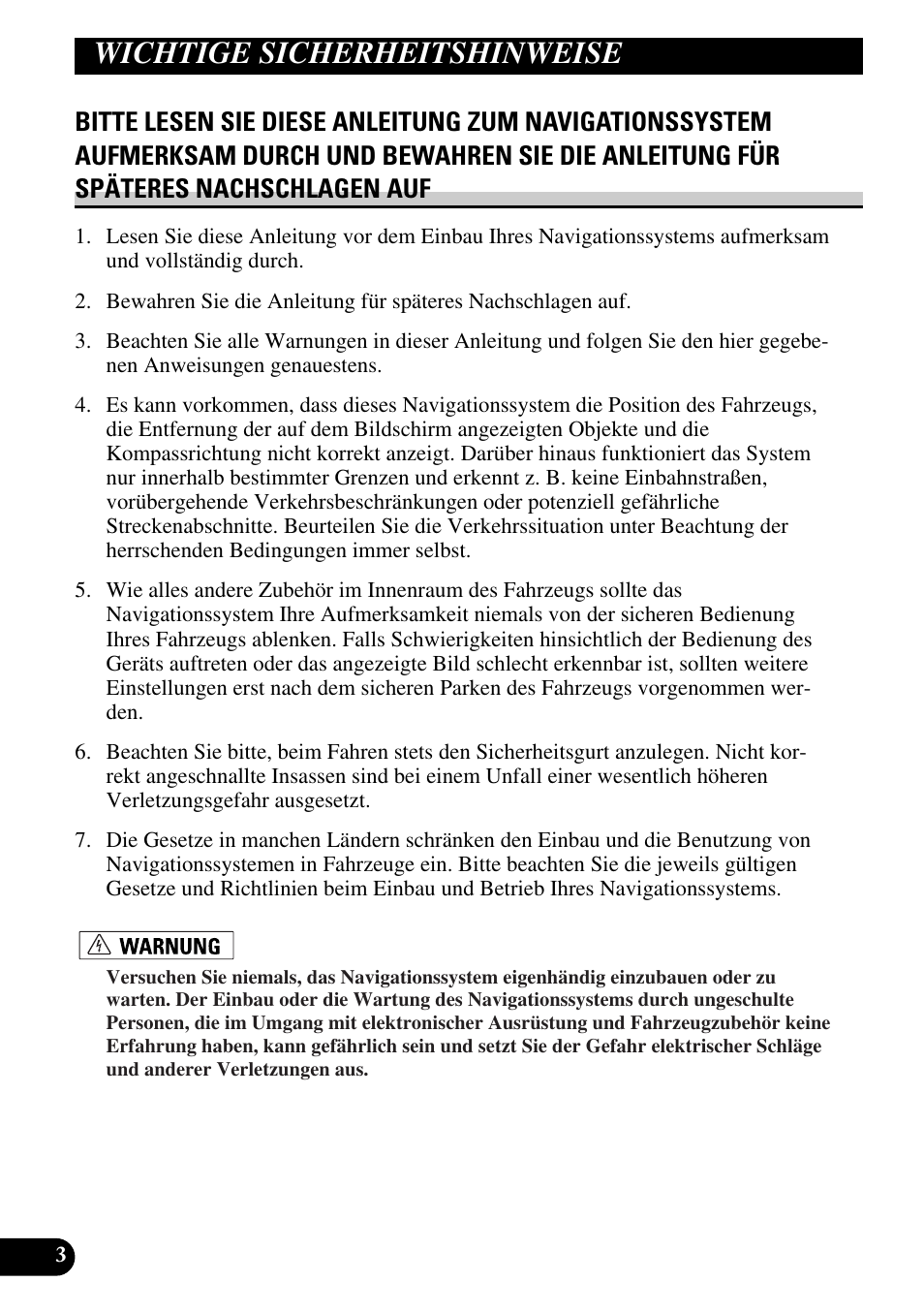 Wichtige sicherheitshinweise, Bitte lesen sie diese anleitung zum | Pioneer AVIC-HD1BT User Manual | Page 60 / 170