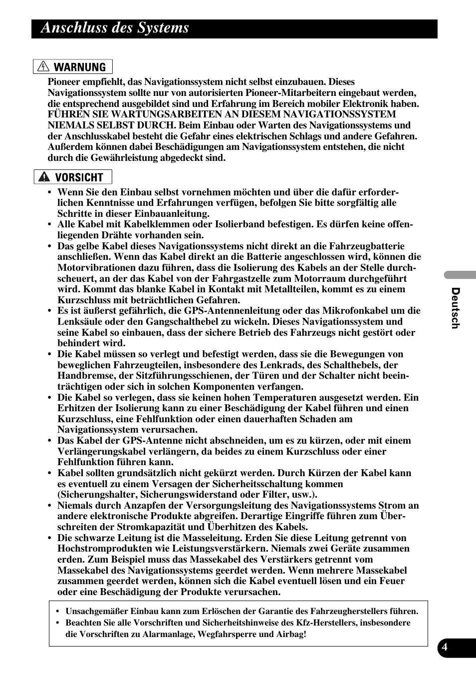 Anschluss des systems | Pioneer AVIC-HD1BT User Manual | Page 61 / 170