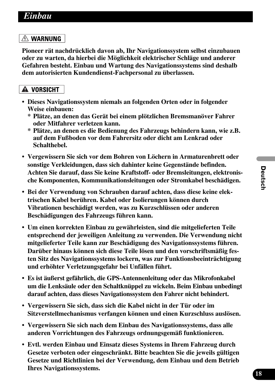 Einbau | Pioneer AVIC-HD1BT User Manual | Page 75 / 170