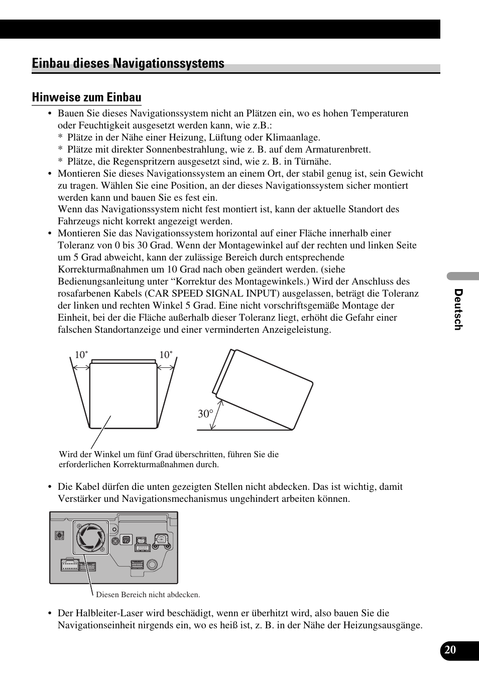 Einbau dieses navigationssystems, Hinweise zum einbau | Pioneer AVIC-HD1BT User Manual | Page 77 / 170