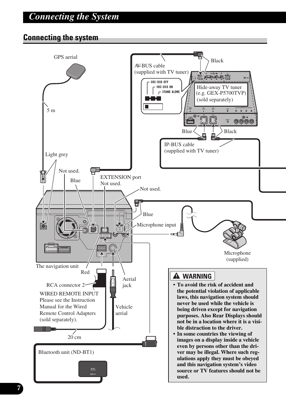 Connecting the system | Pioneer AVIC-HD1BT User Manual | Page 8 / 170