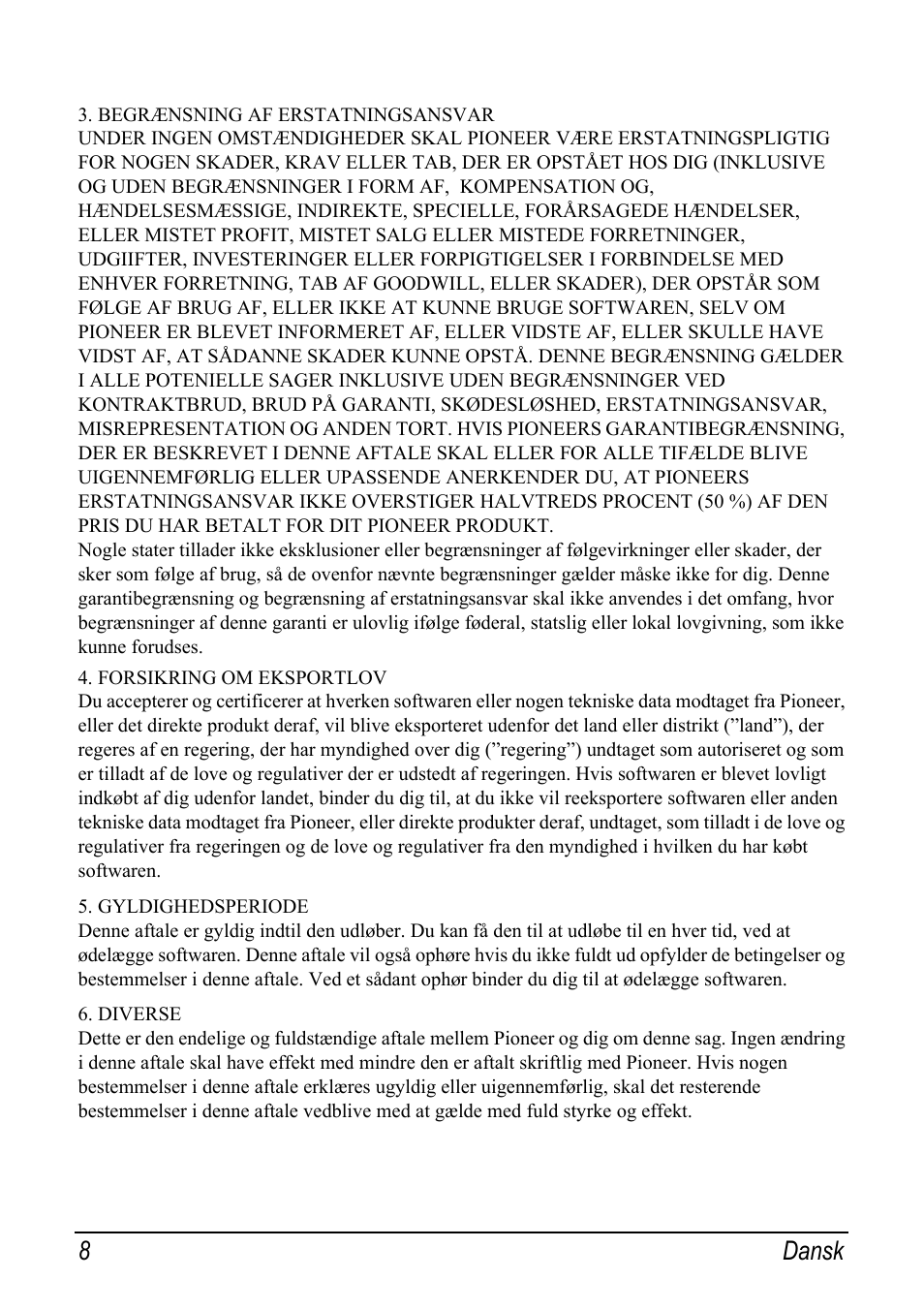8dansk | Pioneer AVIC-S2 RU User Manual | Page 16 / 153