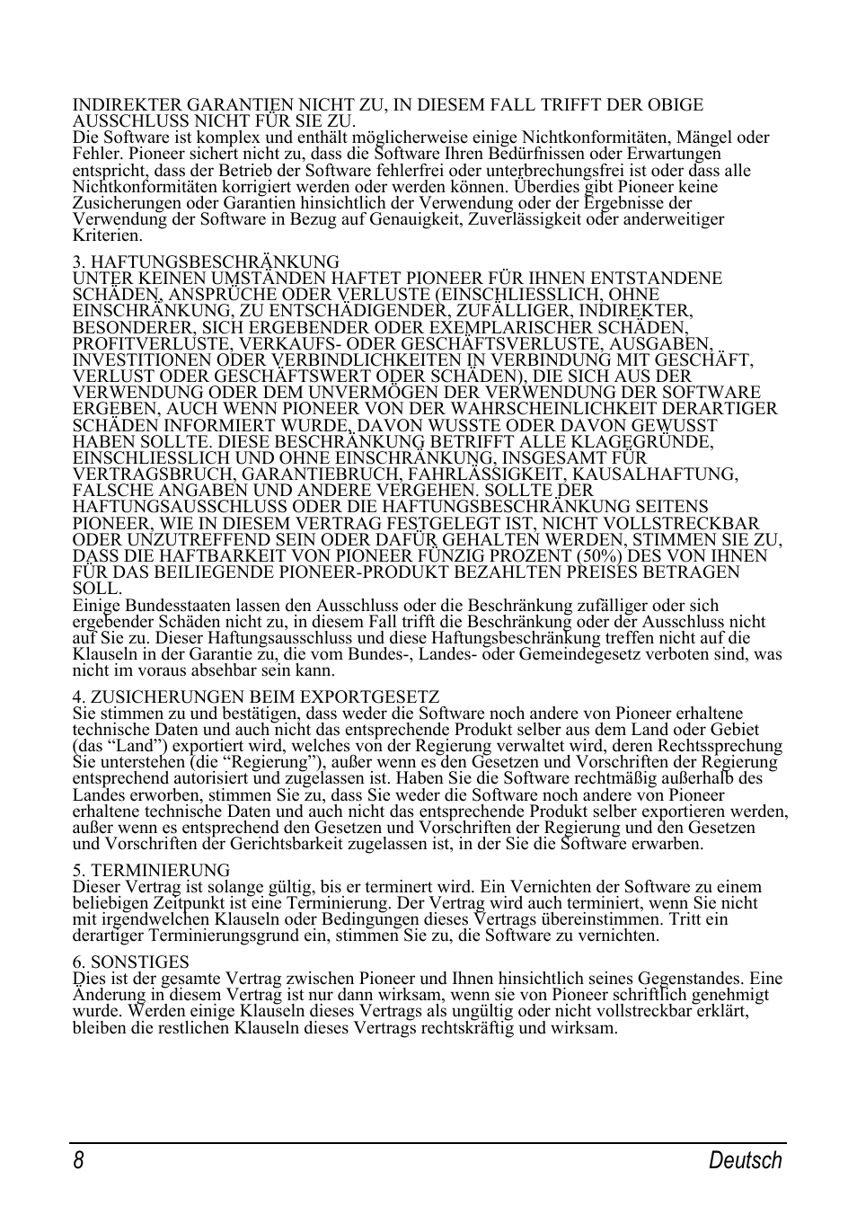 8 deutsch | Pioneer AVIC-S2 RU User Manual | Page 24 / 153