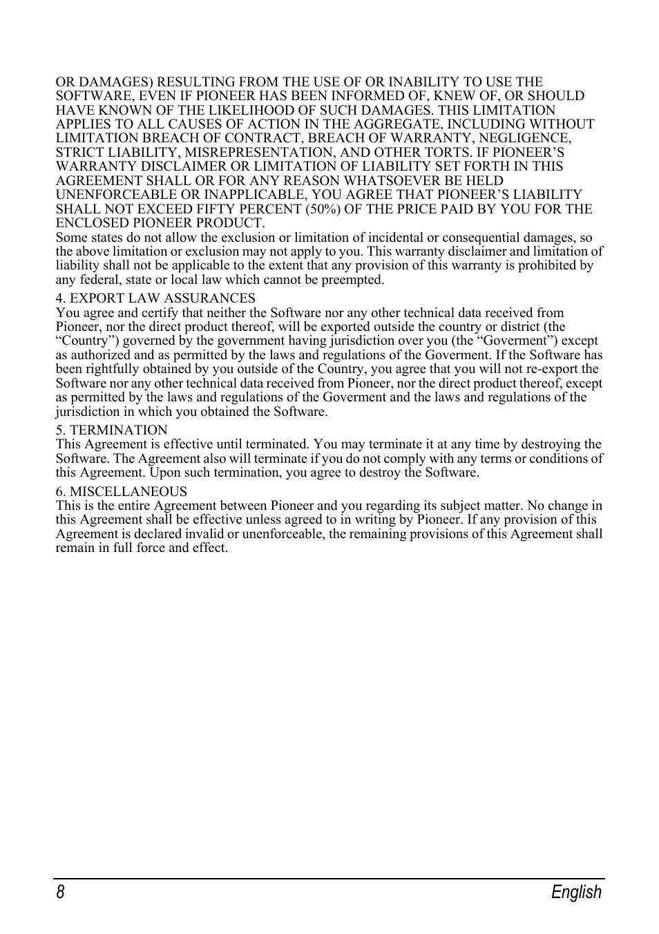 8 english | Pioneer AVIC-S2 RU User Manual | Page 40 / 153