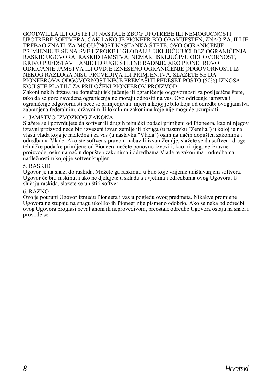 8 hrvatski | Pioneer AVIC-S2 RU User Manual | Page 64 / 153