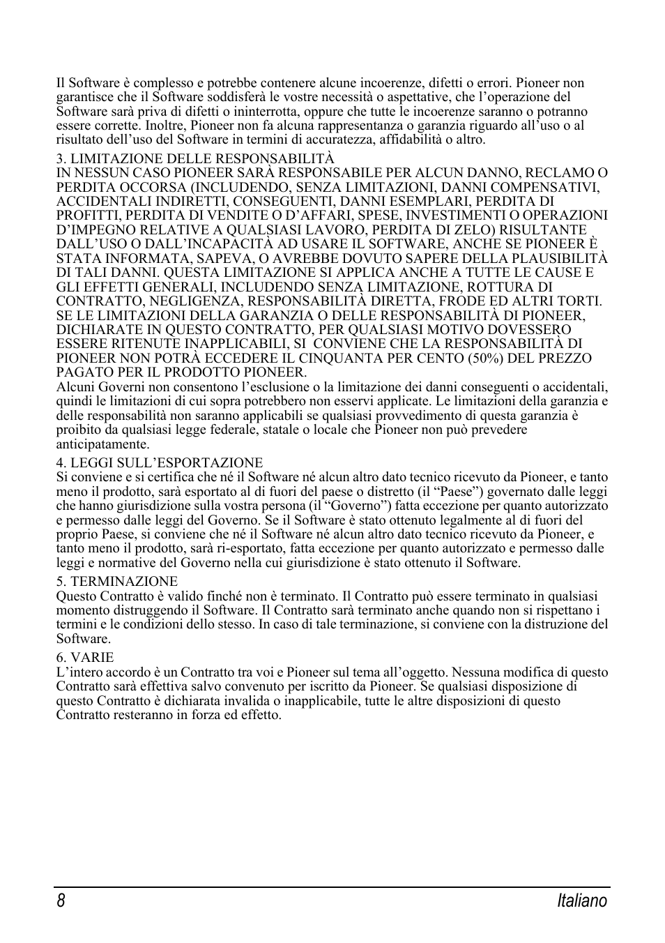 8 italiano | Pioneer AVIC-S2 RU User Manual | Page 72 / 153