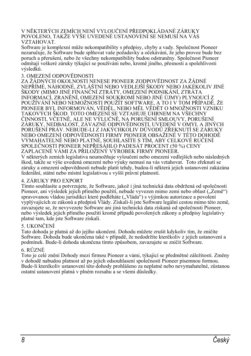 8český | Pioneer AVIC-S2 RU User Manual | Page 8 / 153