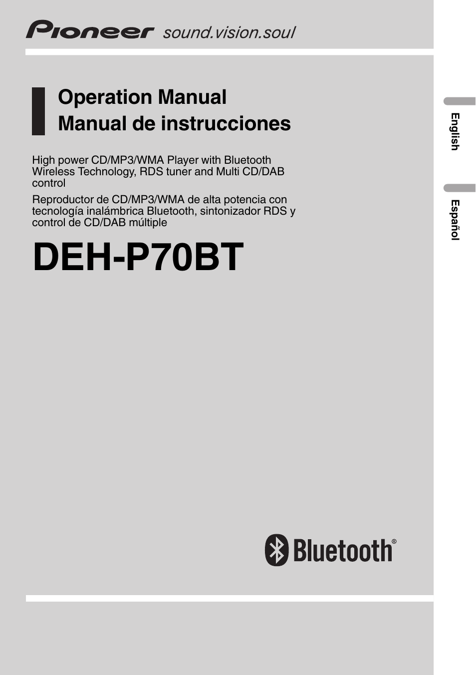 Pioneer DEH-P70BT User Manual | 199 pages