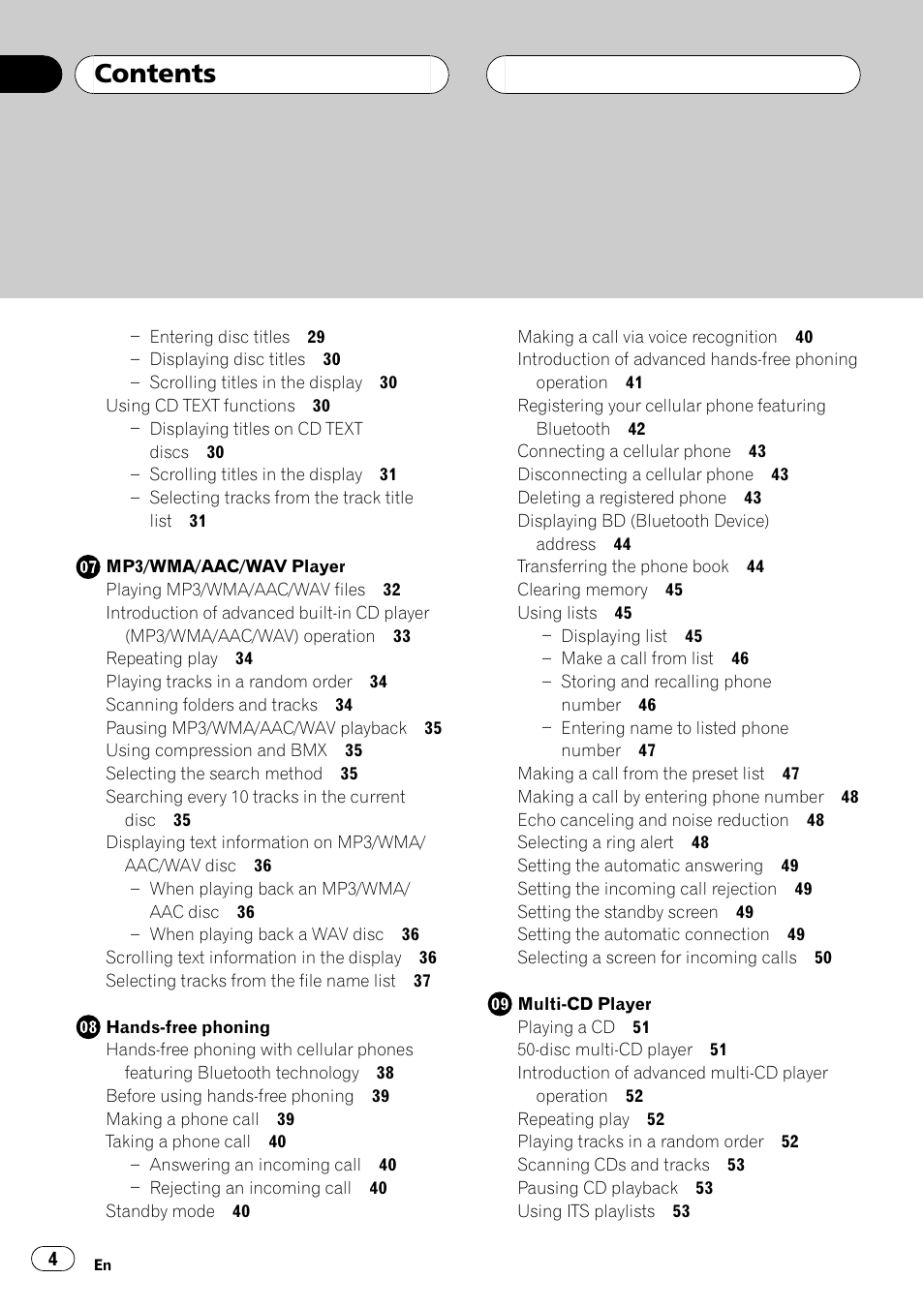 Pioneer DEH-P70BT User Manual | Page 4 / 199