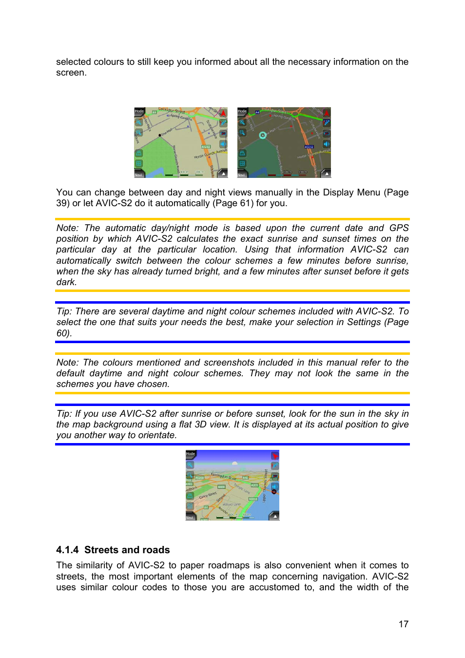 Streets and roads, 4 streets, And roads | Pioneer AVIC-S2 RU User Manual | Page 17 / 84