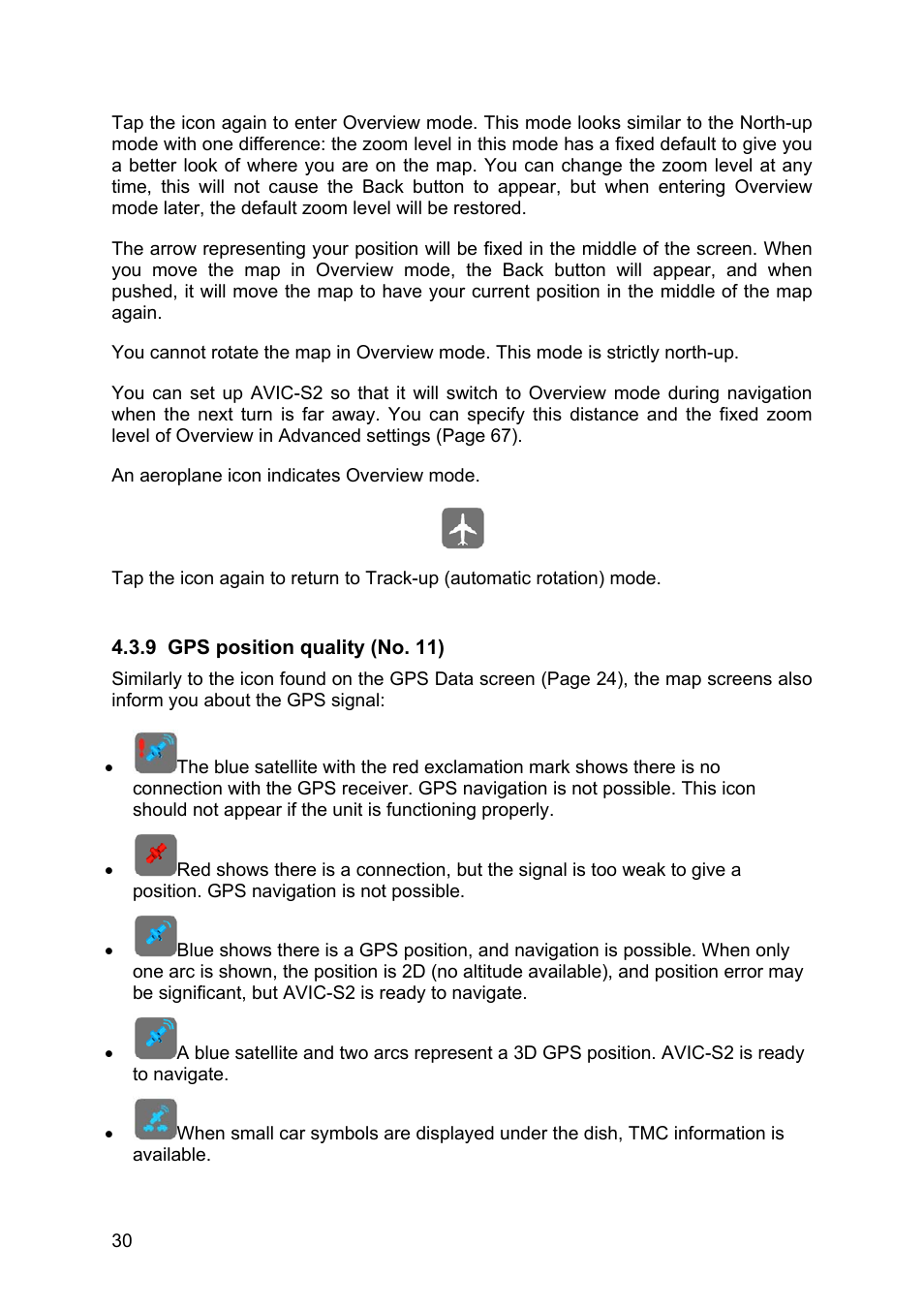 Gps position quality (no. 11) | Pioneer AVIC-S2 RU User Manual | Page 30 / 84