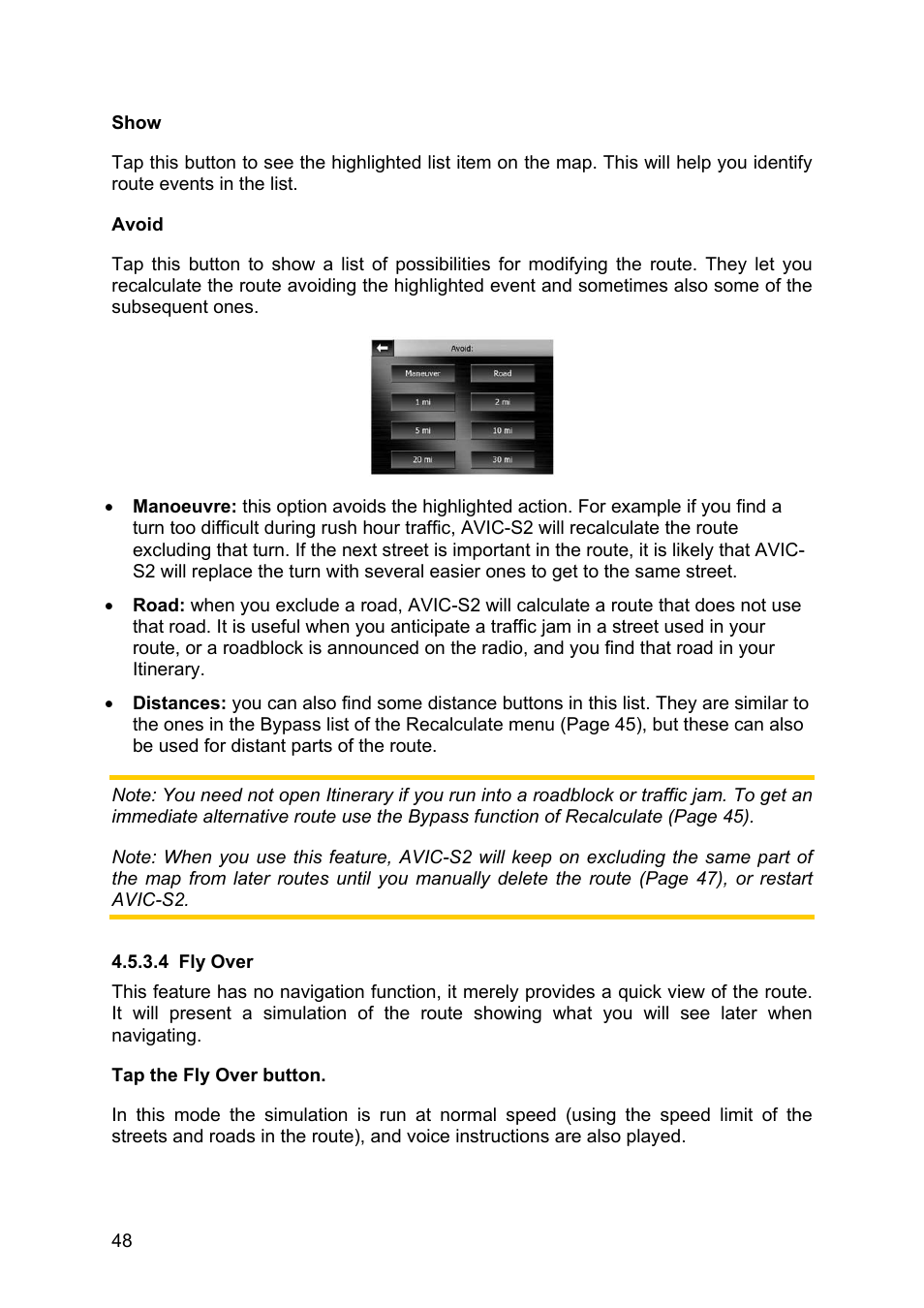 Fly over, 4 fly, Over | Pioneer AVIC-S2 RU User Manual | Page 48 / 84