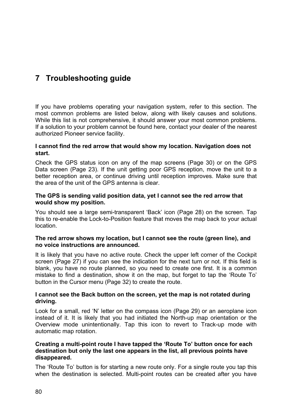 Troubleshooting guide, 7 troubleshooting guide | Pioneer AVIC-S2 RU User Manual | Page 80 / 84