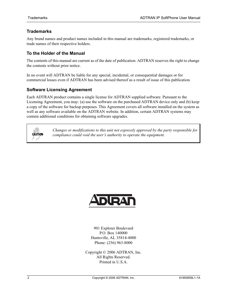 ADTRAN 1950859L1 User Manual | Page 2 / 52
