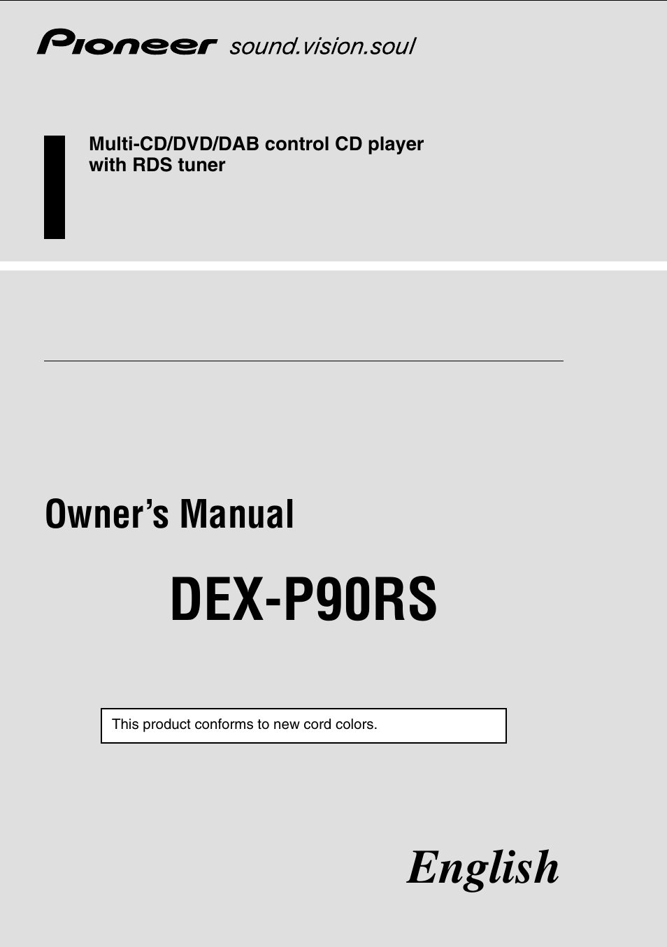 Pioneer DEX-P90RS User Manual | 94 pages