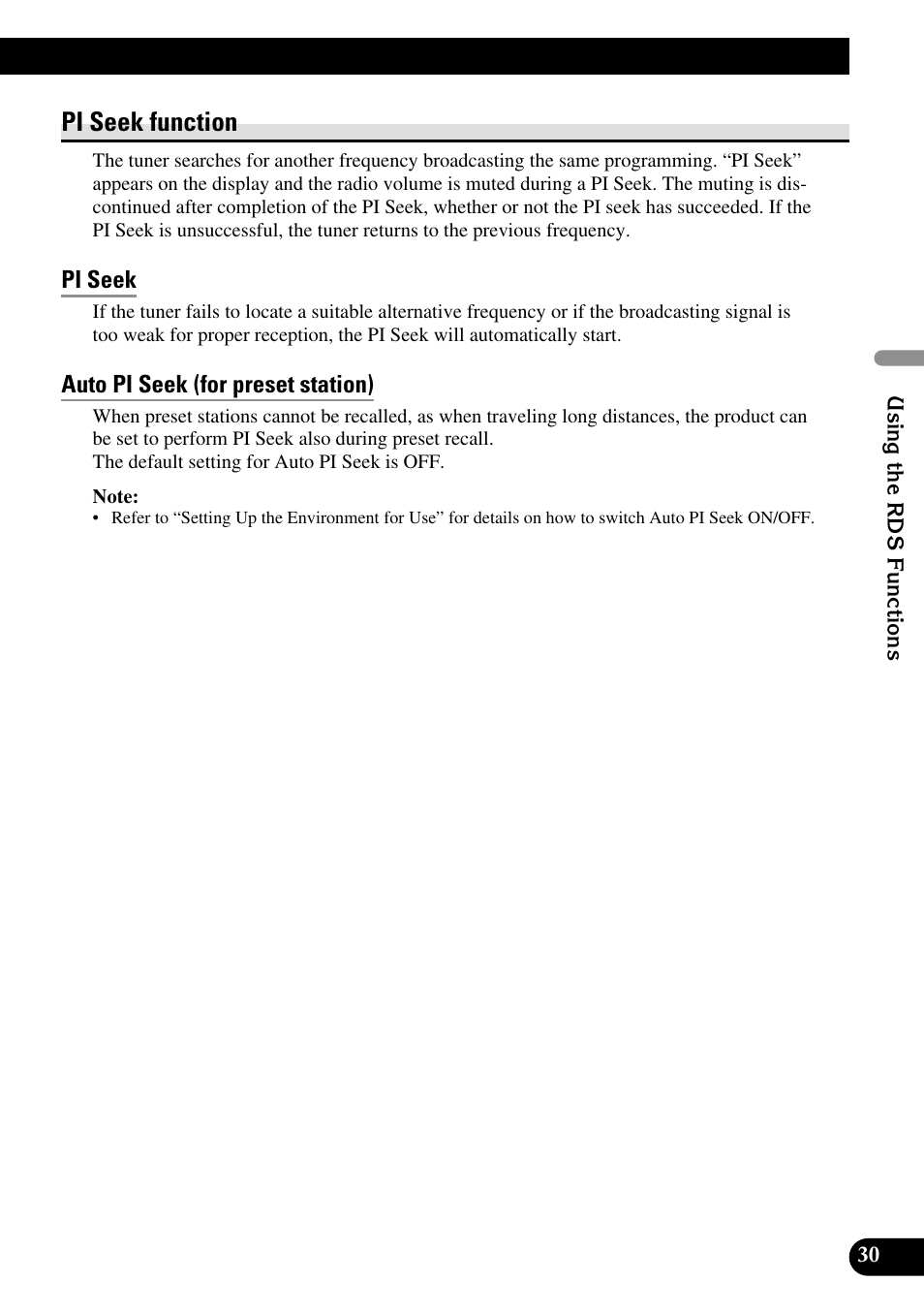 Pi seek function, Pi seek, Auto pi seek (for preset station) | Pioneer DEX-P90RS User Manual | Page 31 / 94