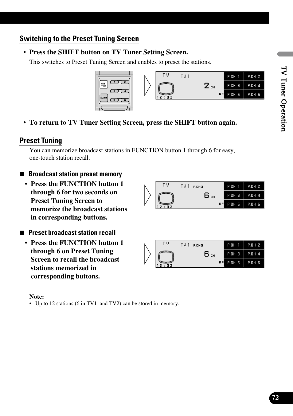 Switching to the preset tuning screen, Preset tuning | Pioneer DEX-P90RS User Manual | Page 73 / 94