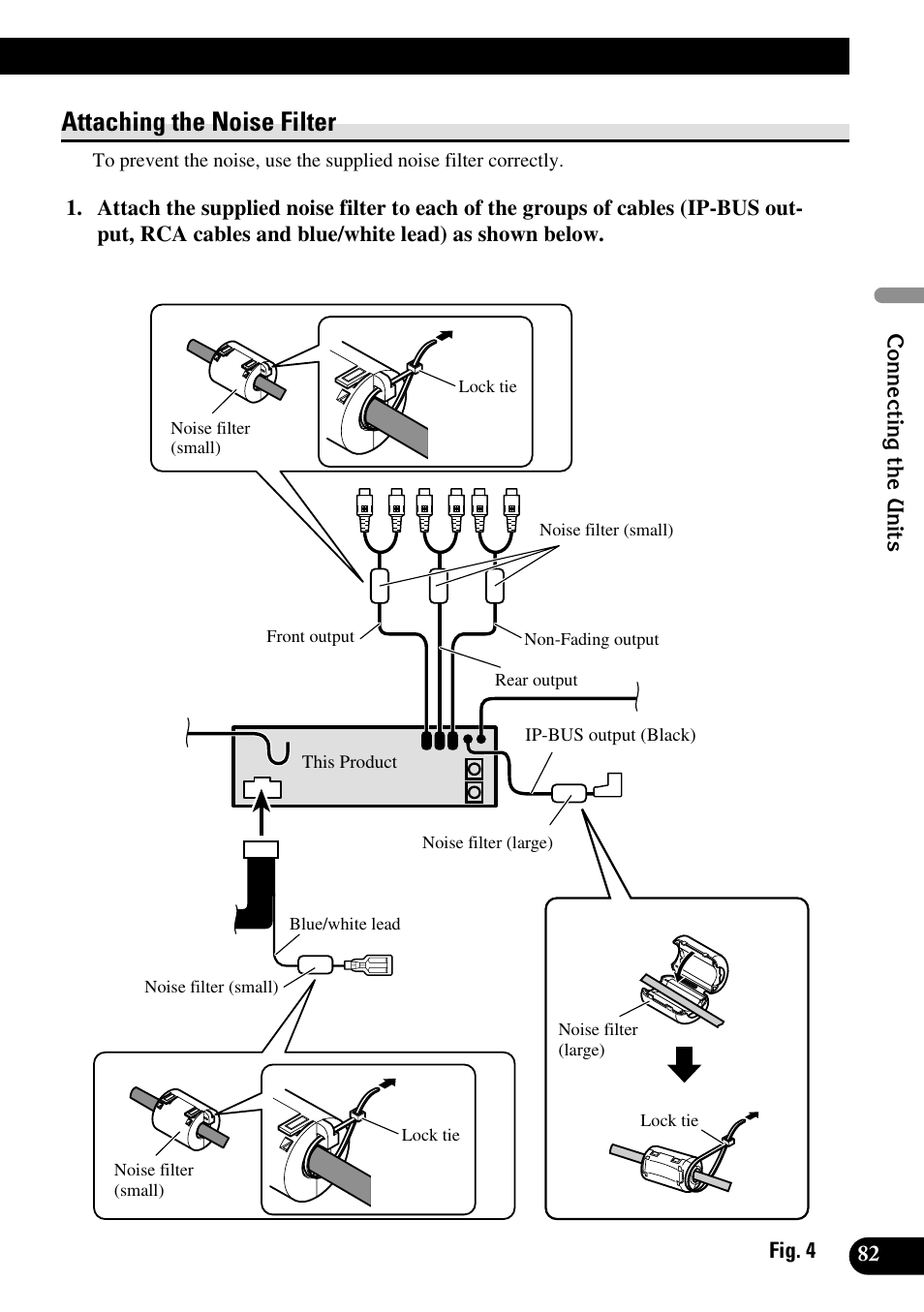 Attaching the noise filter | Pioneer DEX-P90RS User Manual | Page 83 / 94