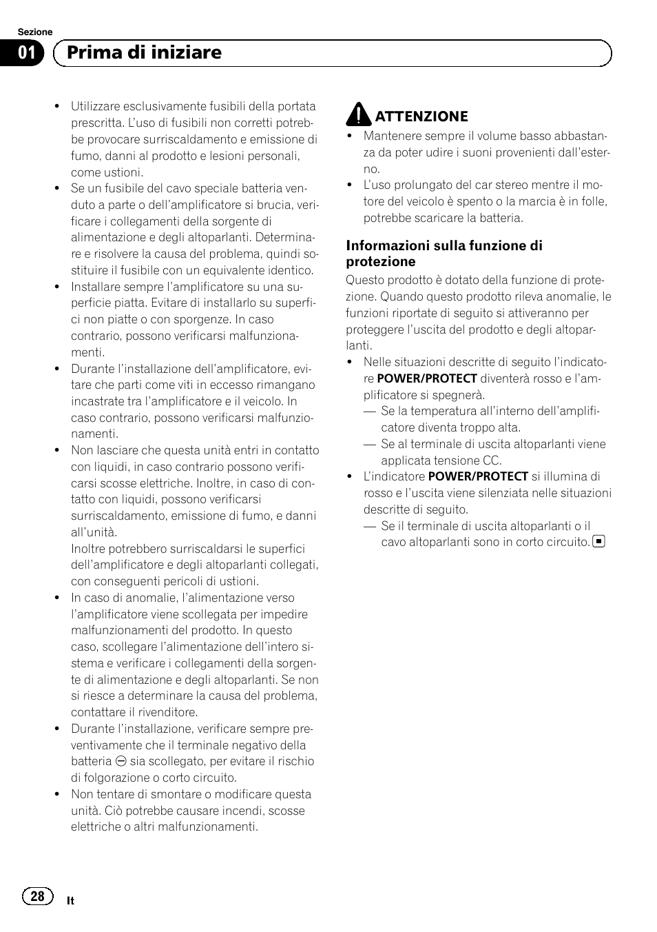 01 prima di iniziare | Pioneer GM-D8604 User Manual | Page 28 / 96