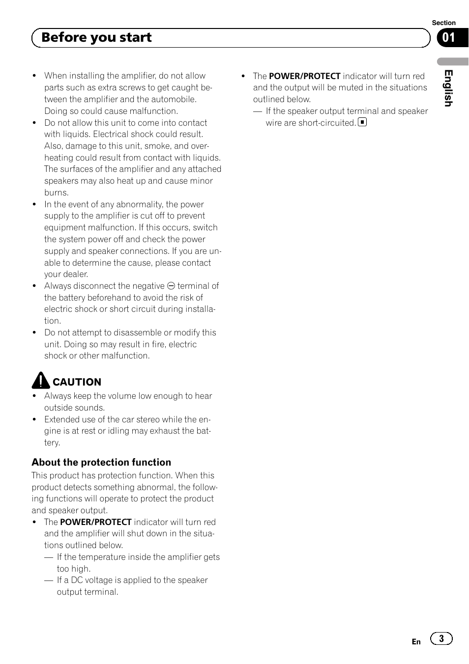 01 before you start | Pioneer GM-D8604 User Manual | Page 3 / 96