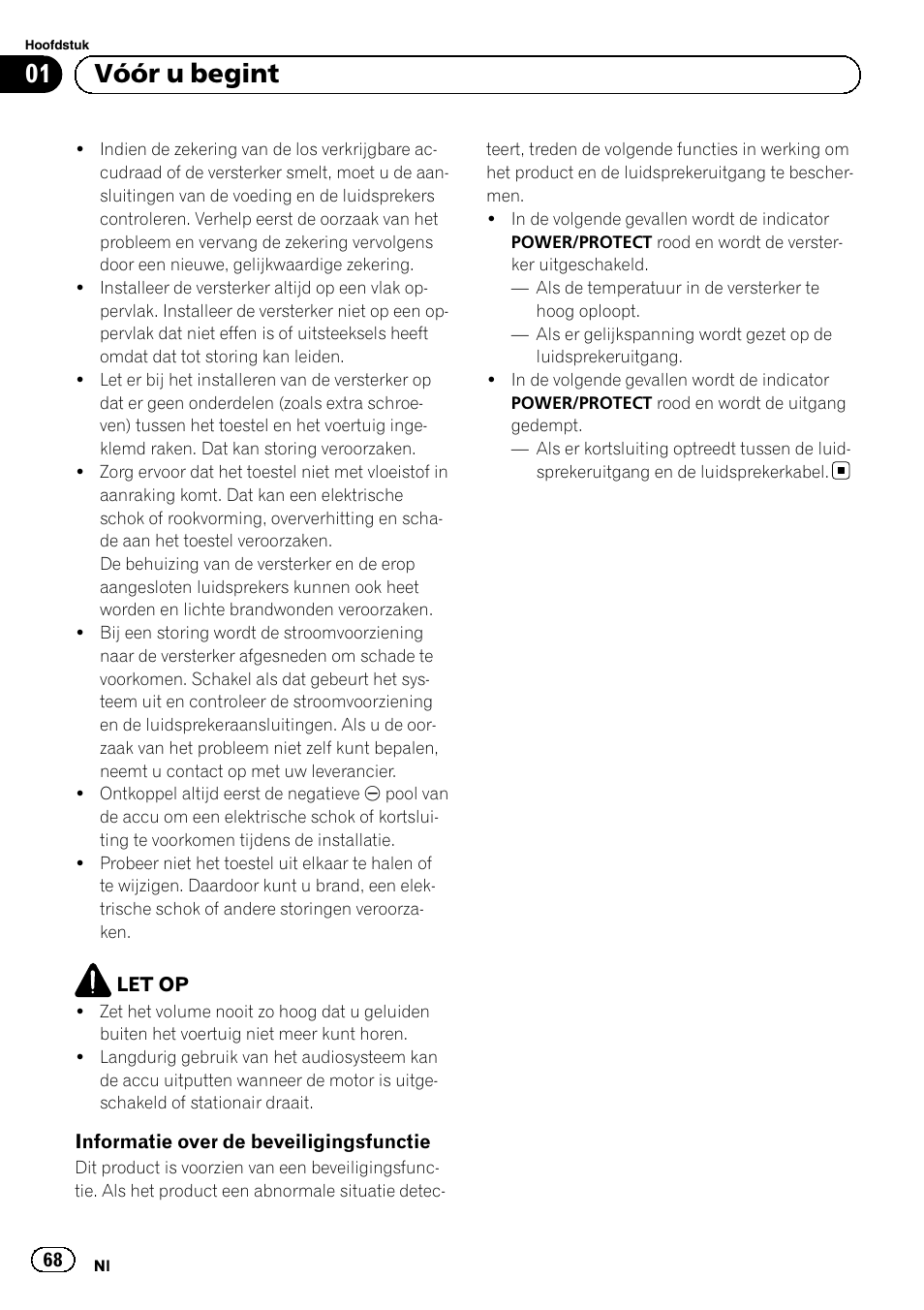 01 vóór u begint | Pioneer GM-D8604 User Manual | Page 68 / 96