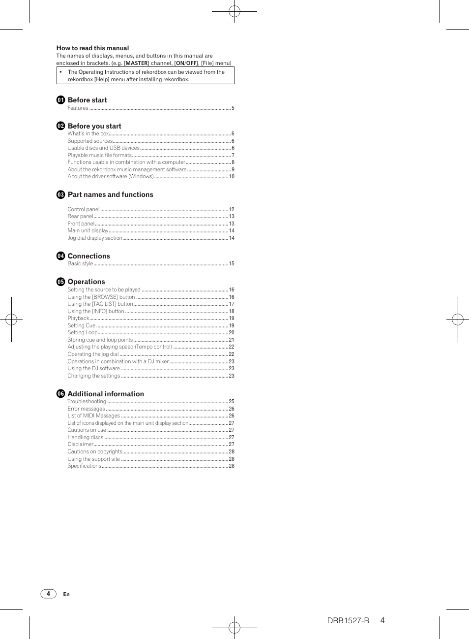 Operating instructions, Multi player | Pioneer CDJ-850 User Manual | Page 4 / 88