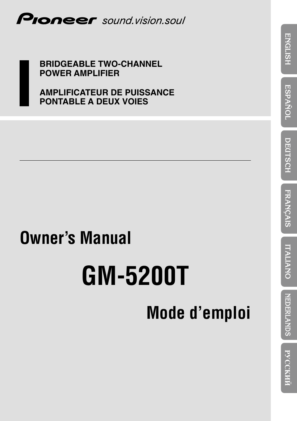 Pioneer GM-5200T User Manual | 85 pages