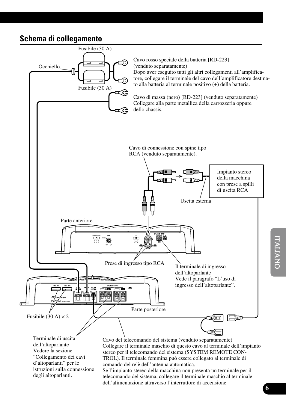 Schema di collegamento | Pioneer GM-5200T User Manual | Page 55 / 85