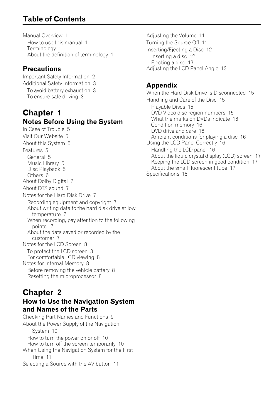 Pioneer AVIC-HD3-II User Manual | Page 2 / 22