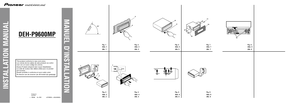 Pioneer DEH-P9600MP User Manual | 8 pages