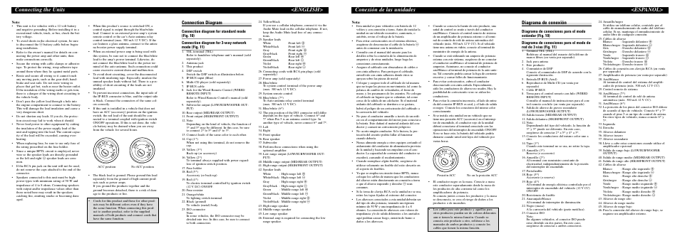 Connecting the units <english, Conexión de las unidades <español, Connection diagram | Diagrama de conexión | Pioneer DEH-P9600MP User Manual | Page 6 / 8